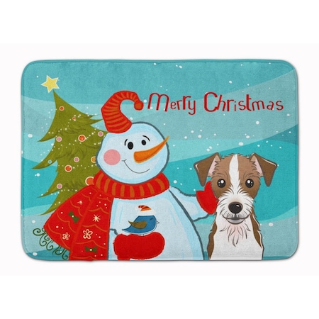 Carolines Treasures Snowman with Jack Russell Terrier Machine Washable Memory Foam Mat BB1822RUG